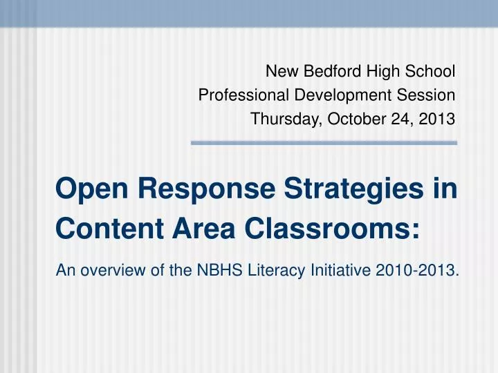 open response strategies in content area classrooms