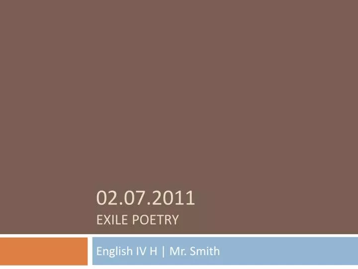 02 07 2011 exile poetry