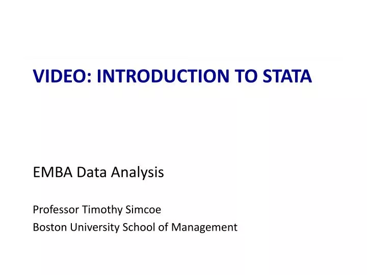 video introduction to stata