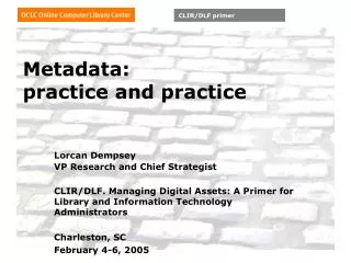 Metadata: practice and practice