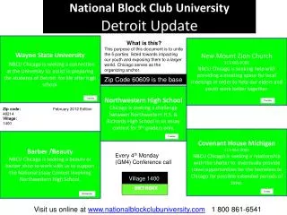 National Block Club University Detroit Update
