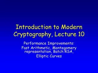 Introduction to Modern Cryptography, Lecture 10
