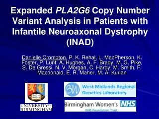 Phospholipase associated neurodegeneration (PLAN)