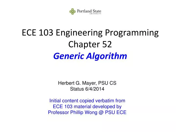 ece 103 engineering programming chapter 52 generic algorithm