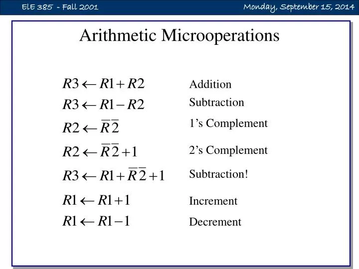 arithmetic microoperations