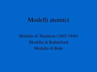 modelli atomici