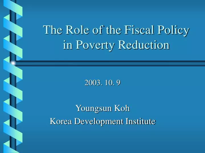 the role of the fiscal policy in poverty reduction
