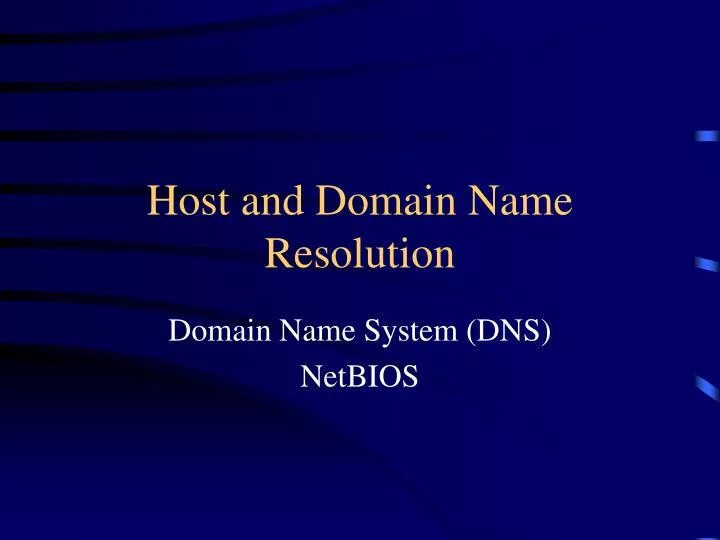 host and domain name resolution