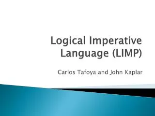 Logical Imperative Language (LIMP)