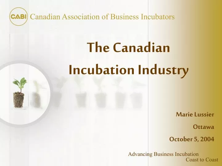 the canadian incubation industry
