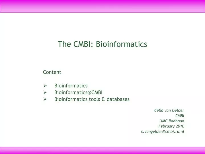 the cmbi bioinformatics