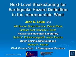Next-Level ShakeZoning for Earthquake Hazard Definition in the Intermountain West