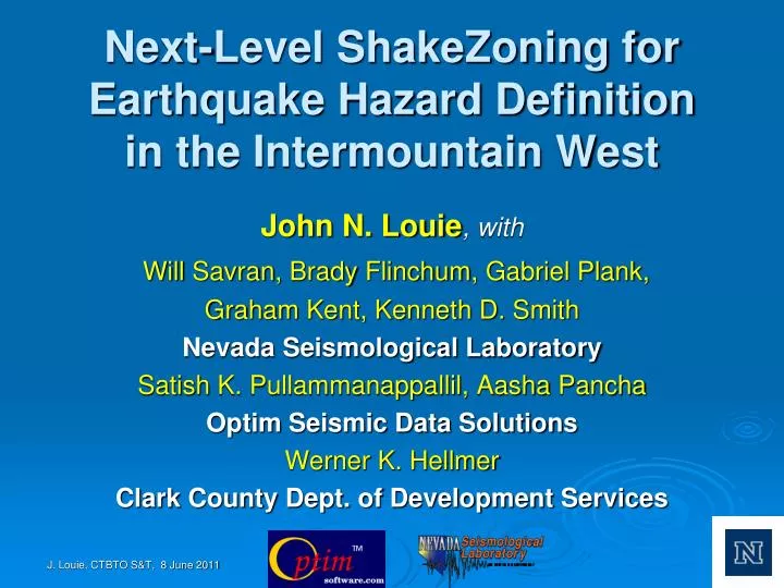 next level shakezoning for earthquake hazard definition in the intermountain west