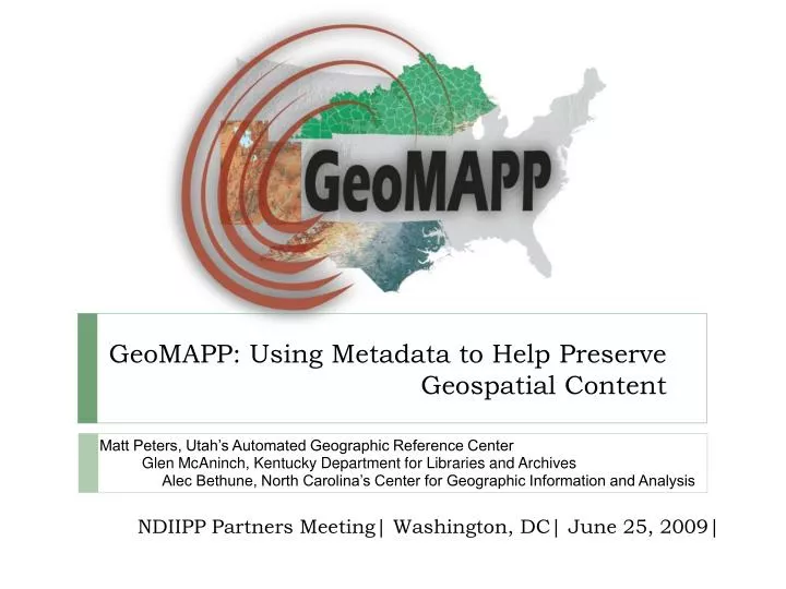 geomapp using metadata to help preserve geospatial content
