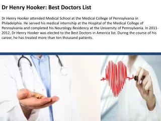 Dr Henry Hooker: Best Doctors List