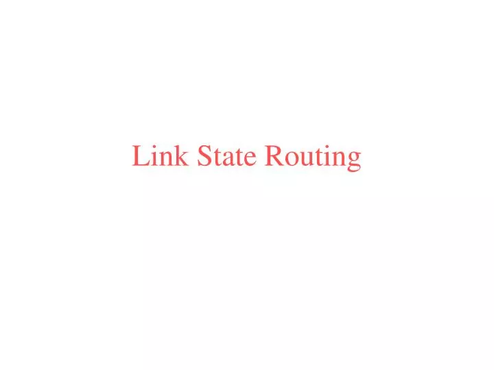 link state routing