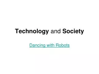 Technology and Society