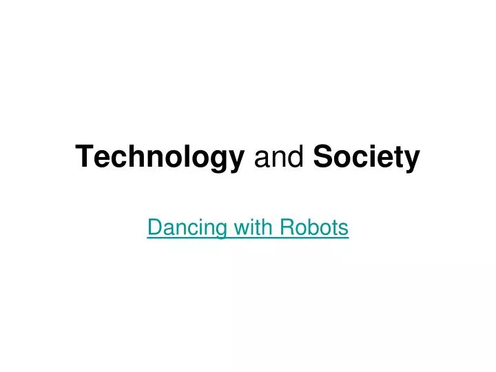 technology and society