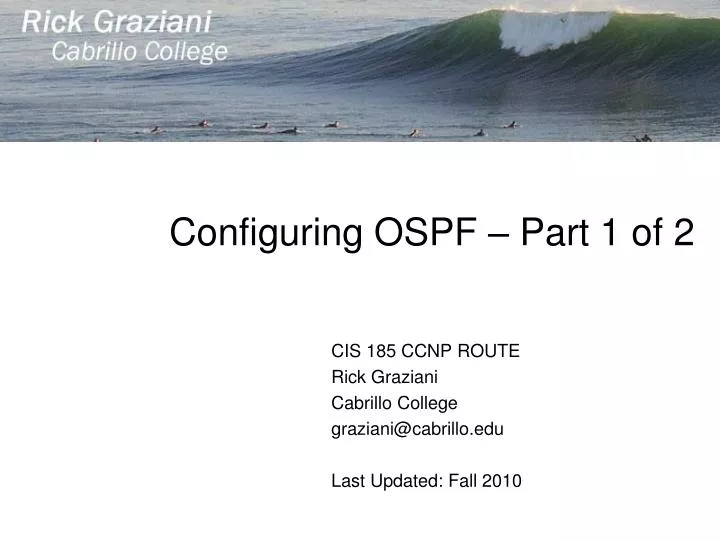 configuring ospf part 1 of 2