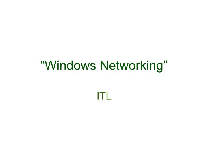 windows networking