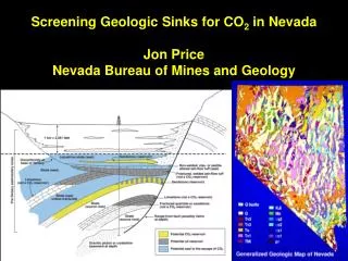 Screening Geologic Sinks for CO 2 in Nevada Jon Price Nevada Bureau of Mines and Geology