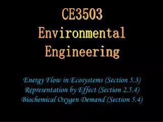 CE3503 Environmental Engineering