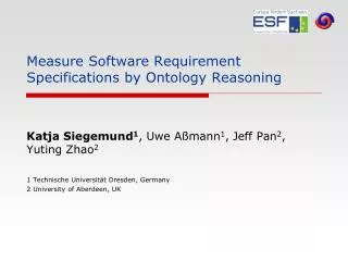 Measure Software Requirement Specifications by Ontology Reasoning