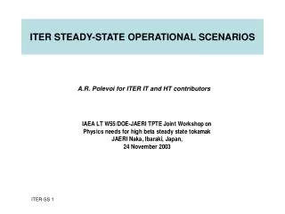 ITER STEADY-STATE OPERATIONAL SCENARIOS