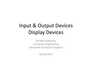 Input &amp; Output Devices Display Devices