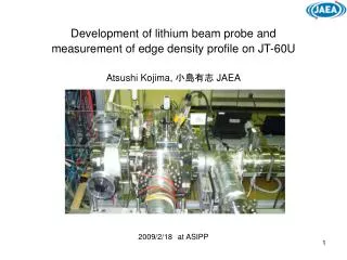 Development of lithium beam probe and measurement of edge density profile on JT-60U
