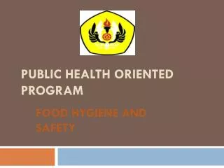 public health oriented program