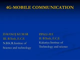 4G-MOBILE COMMUNICATION