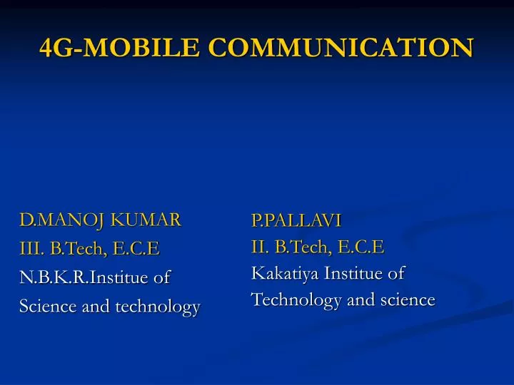 4g mobile communication