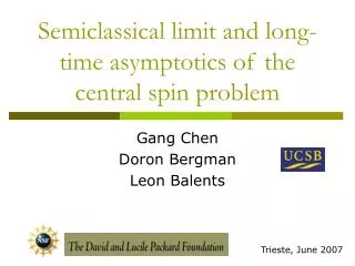 Semiclassical limit and long-time asymptotics of the central spin problem