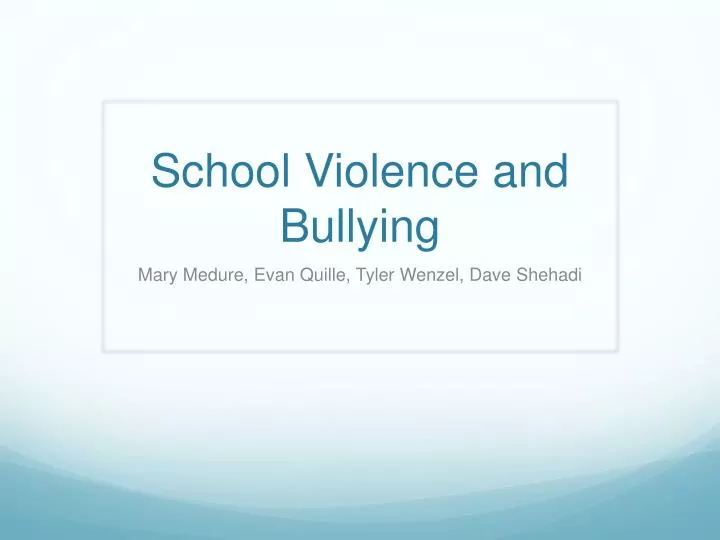 school violence and bullying