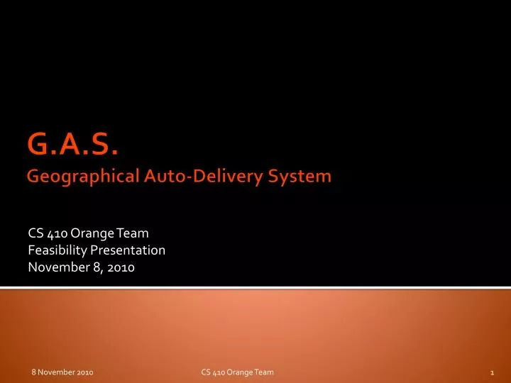 cs 410 orange team feasibility presentation november 8 2010