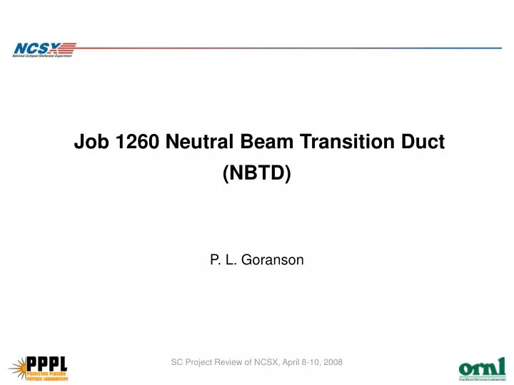 job 1260 neutral beam transition duct nbtd