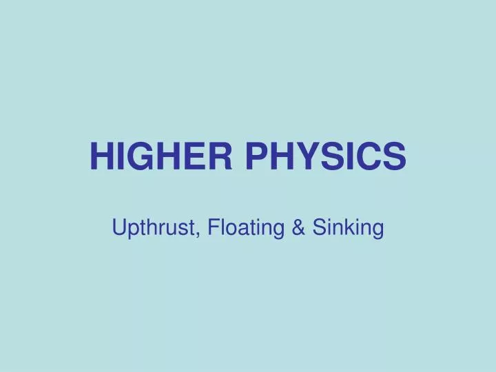 higher physics
