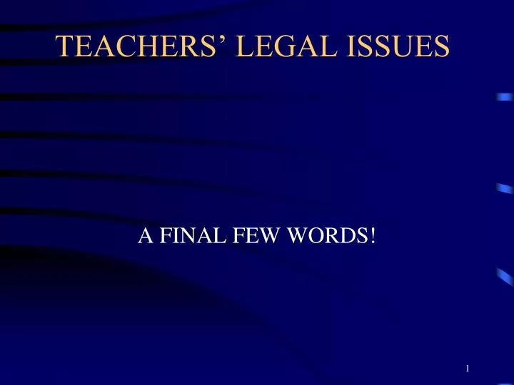 teachers legal issues