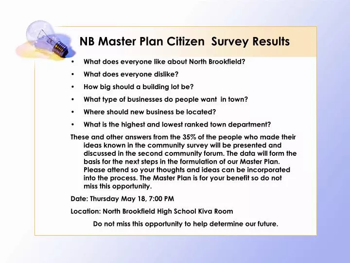 nb master plan citizen survey results