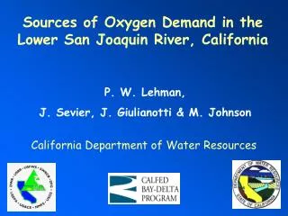 Sources of Oxygen Demand in the Lower San Joaquin River, California