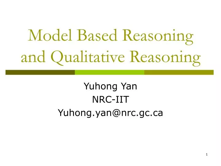 model based reasoning and qualitative reasoning