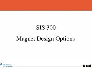 SIS 300 Magnet Design Options