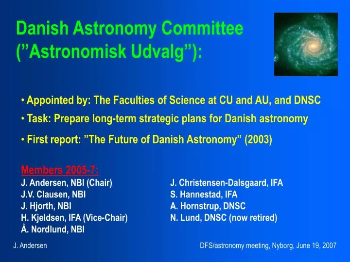 danish astronomy committee astronomisk udvalg