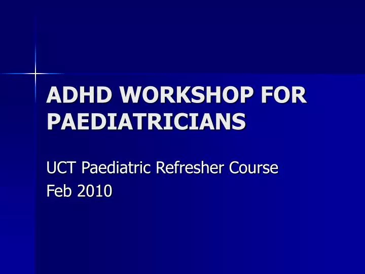 adhd workshop for paediatricians