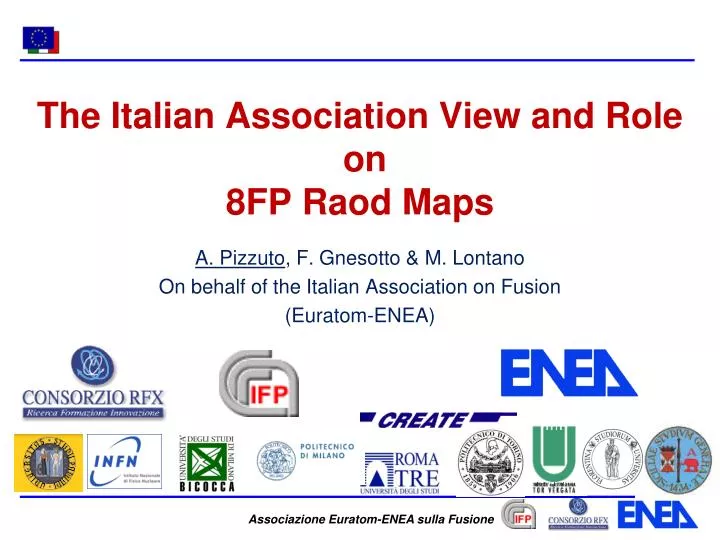 the italian association view and role on 8fp raod maps