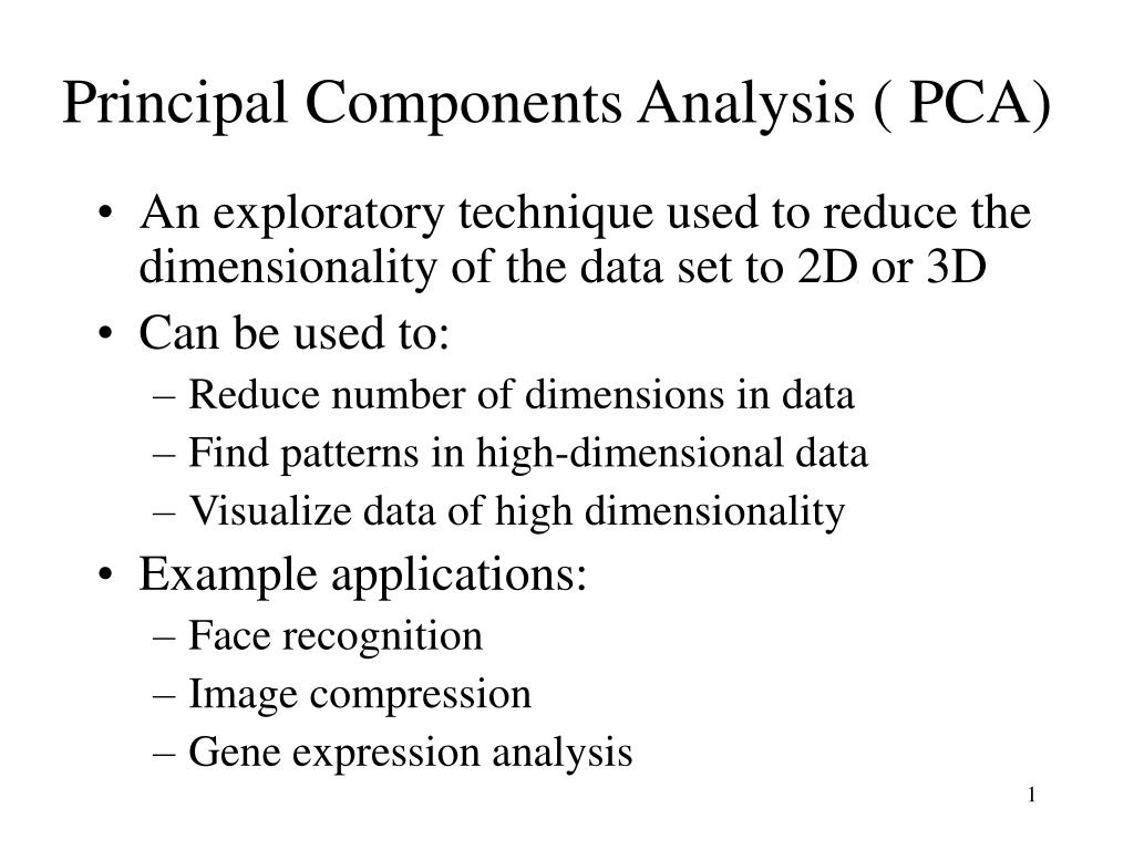 PPT - Principal Components Analysis ( PCA) PowerPoint Presentation ...