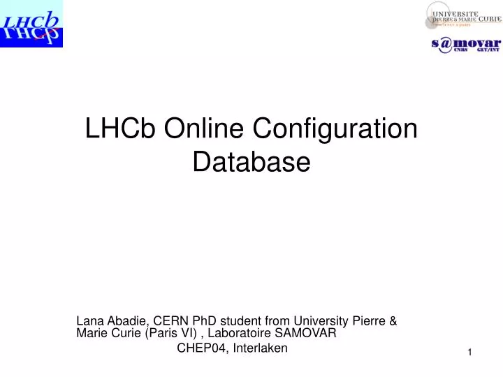 lhcb online configuration database