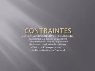 contraintes