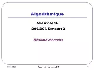 algorithmique